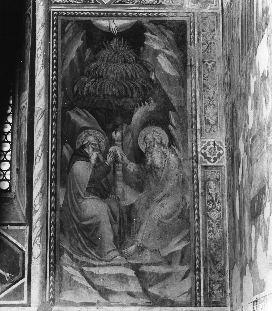 Sant'Antonio Abate e San Paolo Eremita nutriti da un corvo (dipinto) di Bicci di Lorenzo (e aiuti) (prima metà sec. XV)