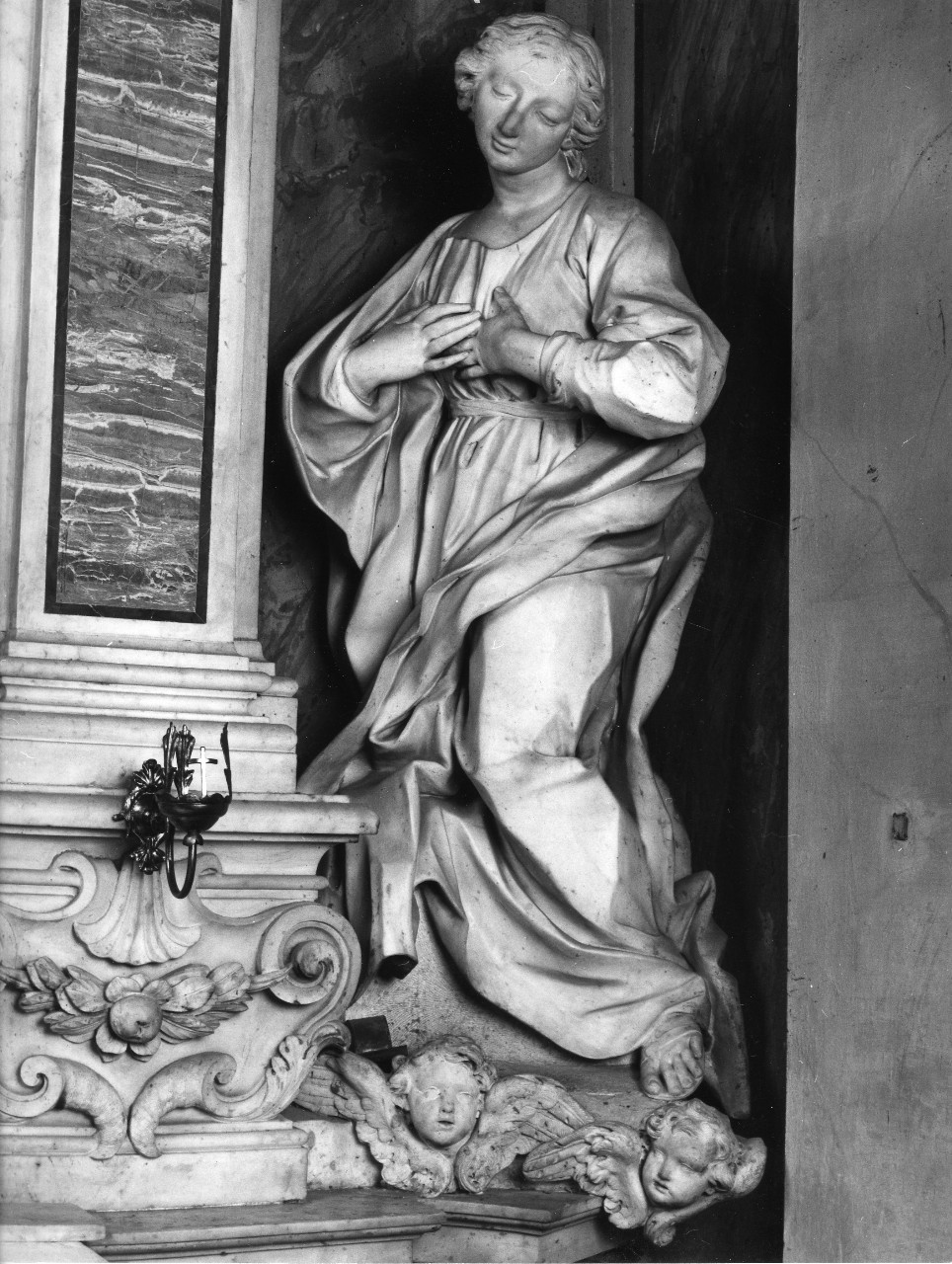 angelo annunciante (scultura) di Vaccà Andrea (attribuito) (seconda metà sec. XVII)