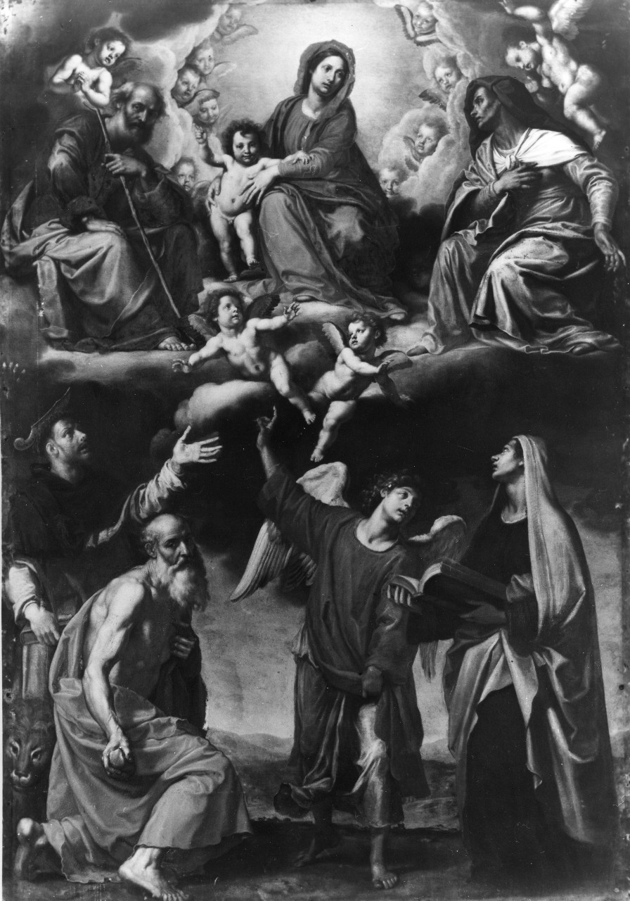 Madonna con Bambino e Santi (dipinto) di Vannini Ottavio (attribuito) (inizio sec. XVII)