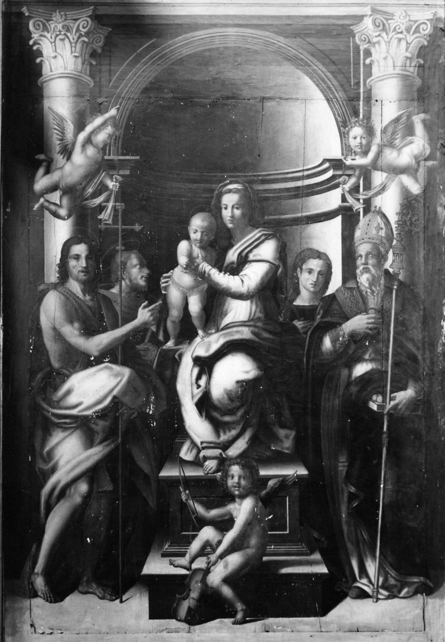 Madonna con Bambino e Santi (dipinto) di Malatesta Leonardo di Francesco detto Leonardo da Pistoia (attribuito) (primo quarto sec. XVI)
