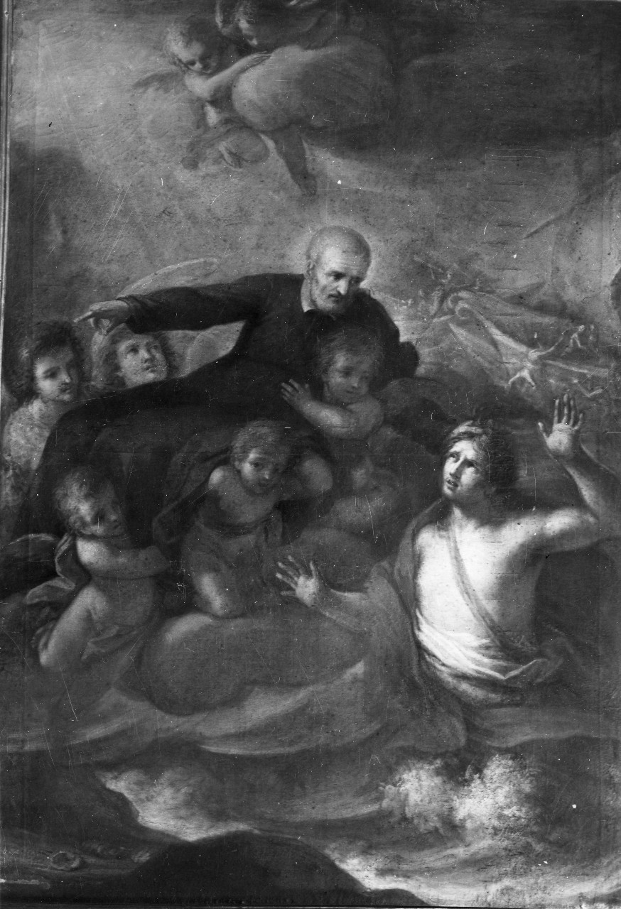 San Filippo Neri porge aiuto ad un naufrago (dipinto) di Piestrini Giovanni Domenico (sec. XVIII)