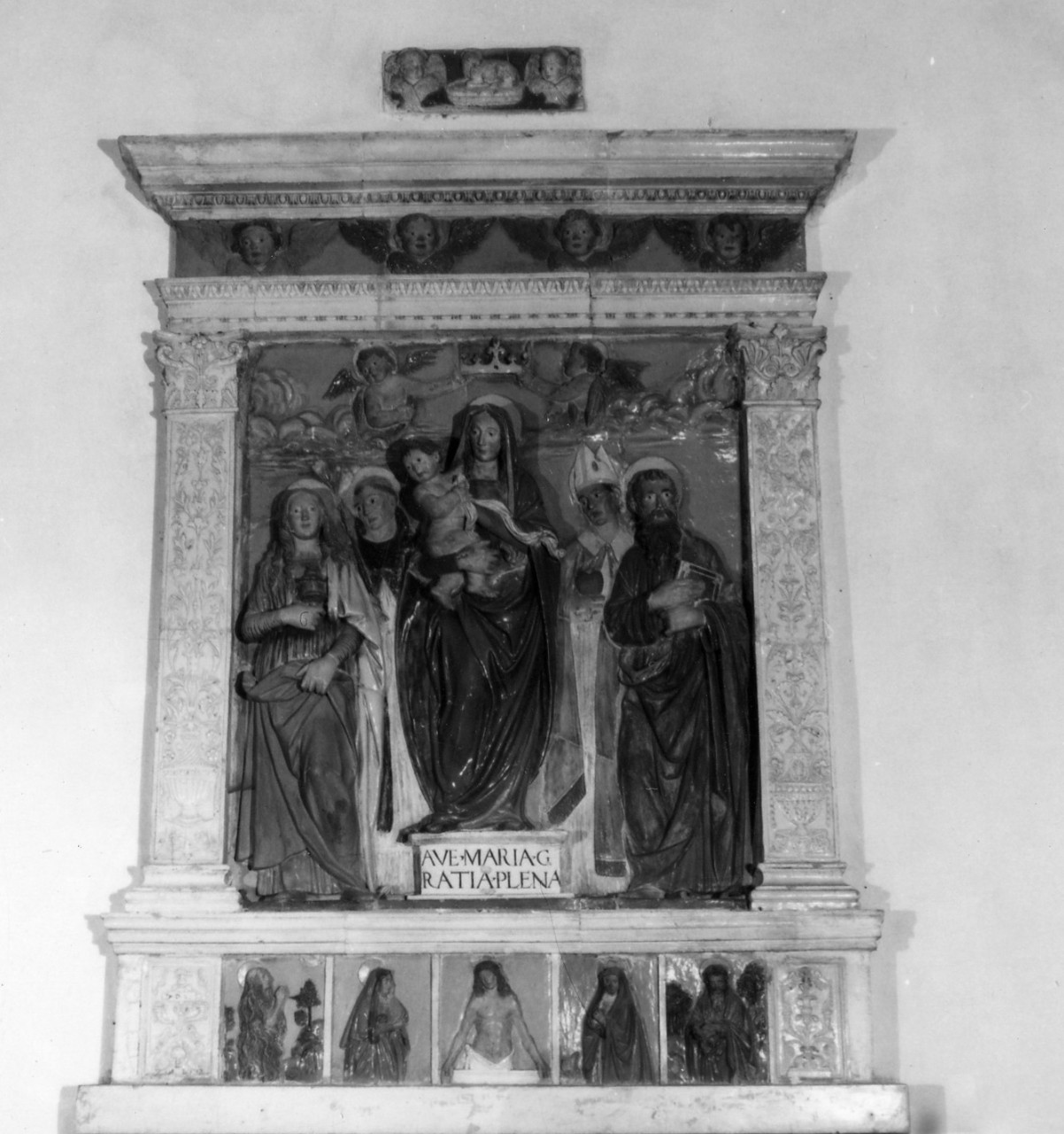 Cristo in pietà e santi (predella) - ambito fiorentino (sec. XVI)