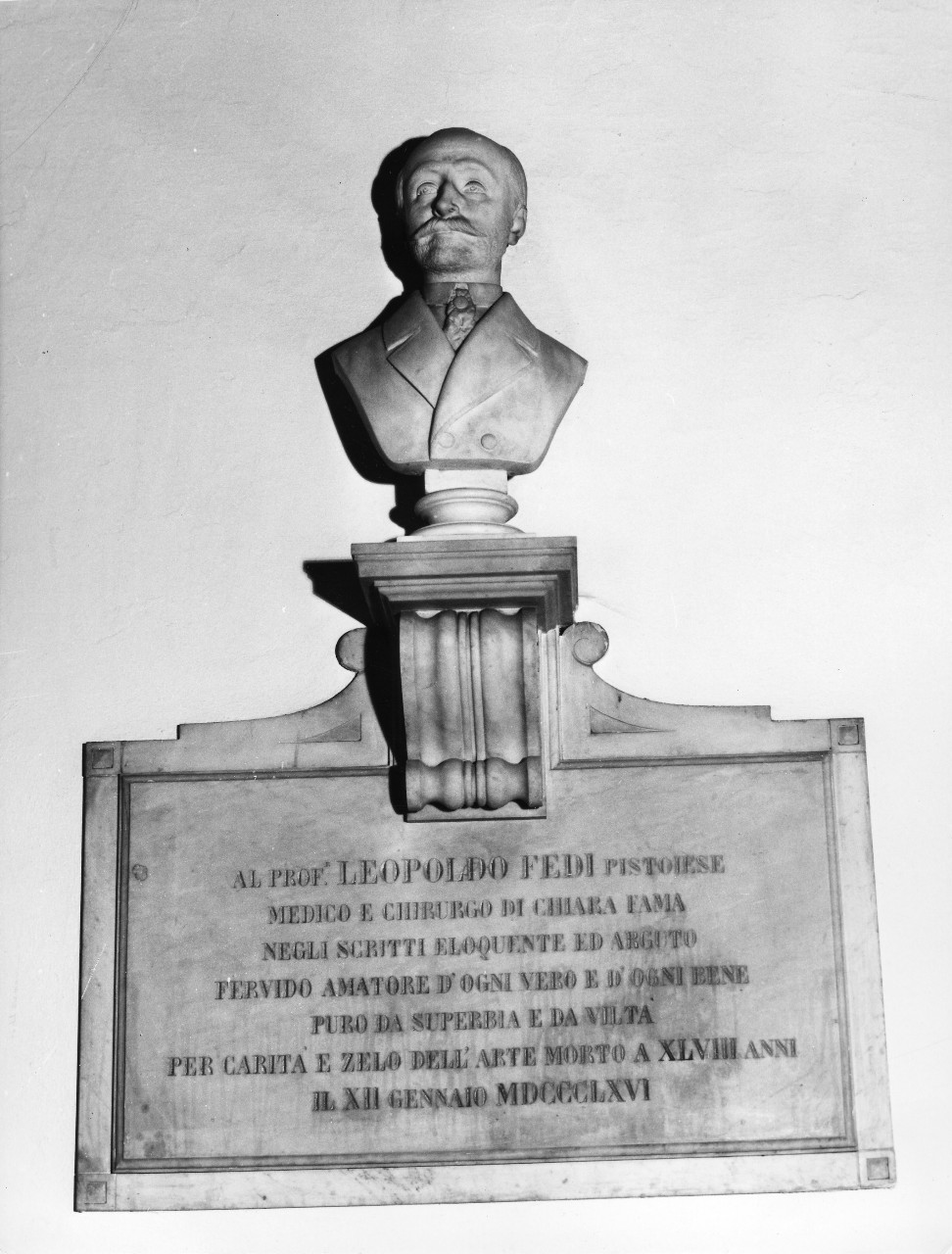 busto ritratto di Leopoldo Fedi (monumento) - bottega toscana (sec. XIX)