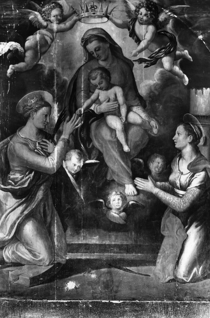 Madonna con Bambino tra Santa Caterina d'Alessandria e Santa Barbara (dipinto) - ambito fiorentino (seconda metà sec. XVI)