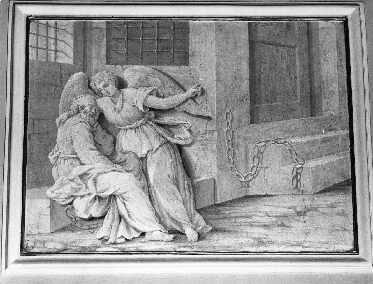 San Pietro liberato dal carcere da un angelo (dipinto) - ambito toscano (sec. XIX)