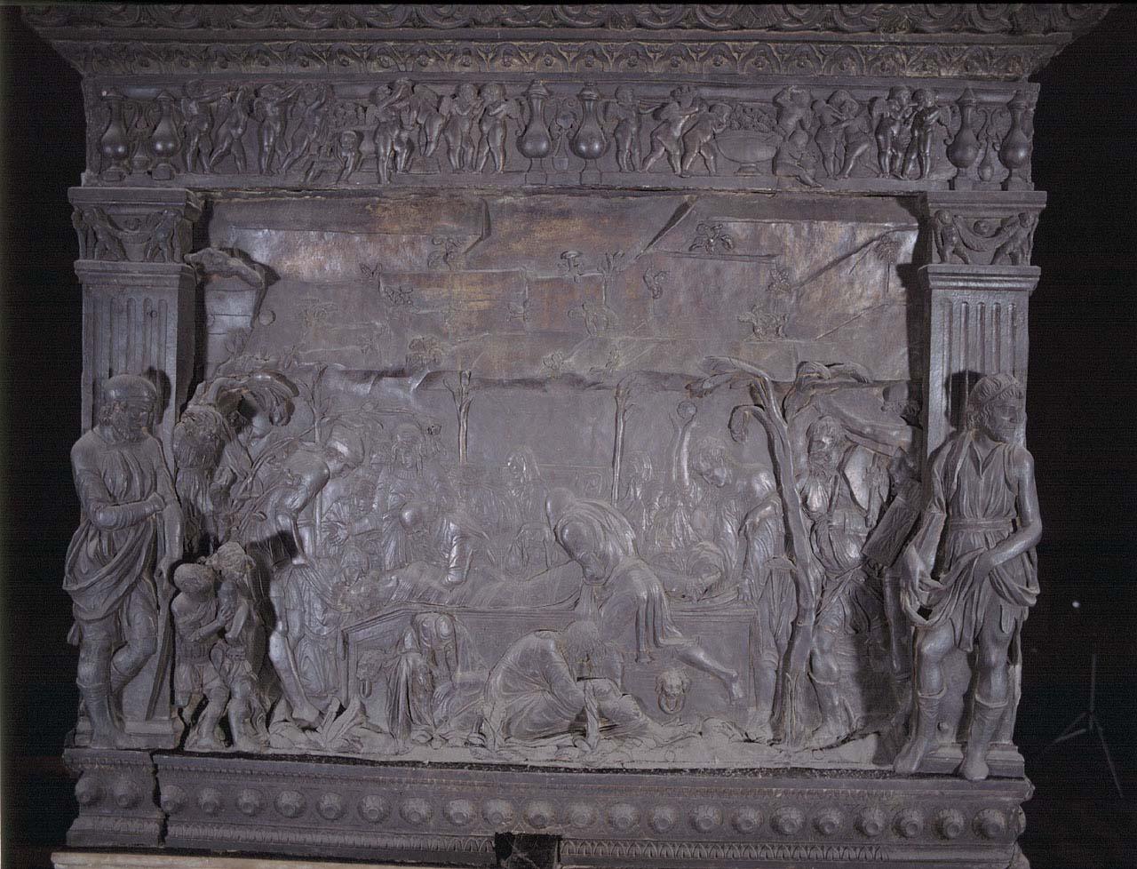 deposizione di Cristo nel sepolcro (formella) di Bardi Donato detto Donatello, Bertoldo di Giovanni (sec. XV)