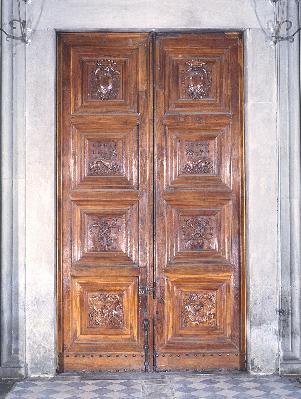 stemma gentilizio di Cosimo I de' Medici, stemma gentilizio (porta) di Buontalenti Bernardo (ultimo quarto sec. XVI)
