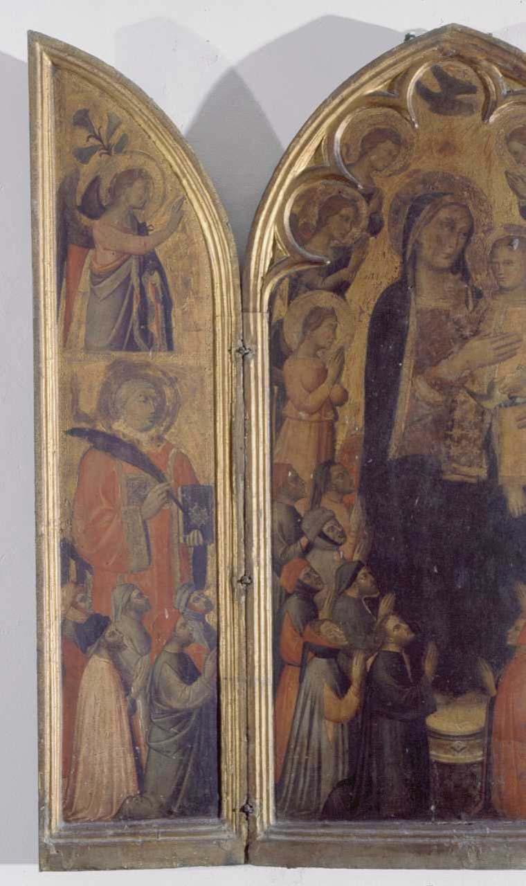 angelo annunciante, San Lorenzo (scomparto di trittico) di Lorenzo di Niccolò (fine sec. XIV)
