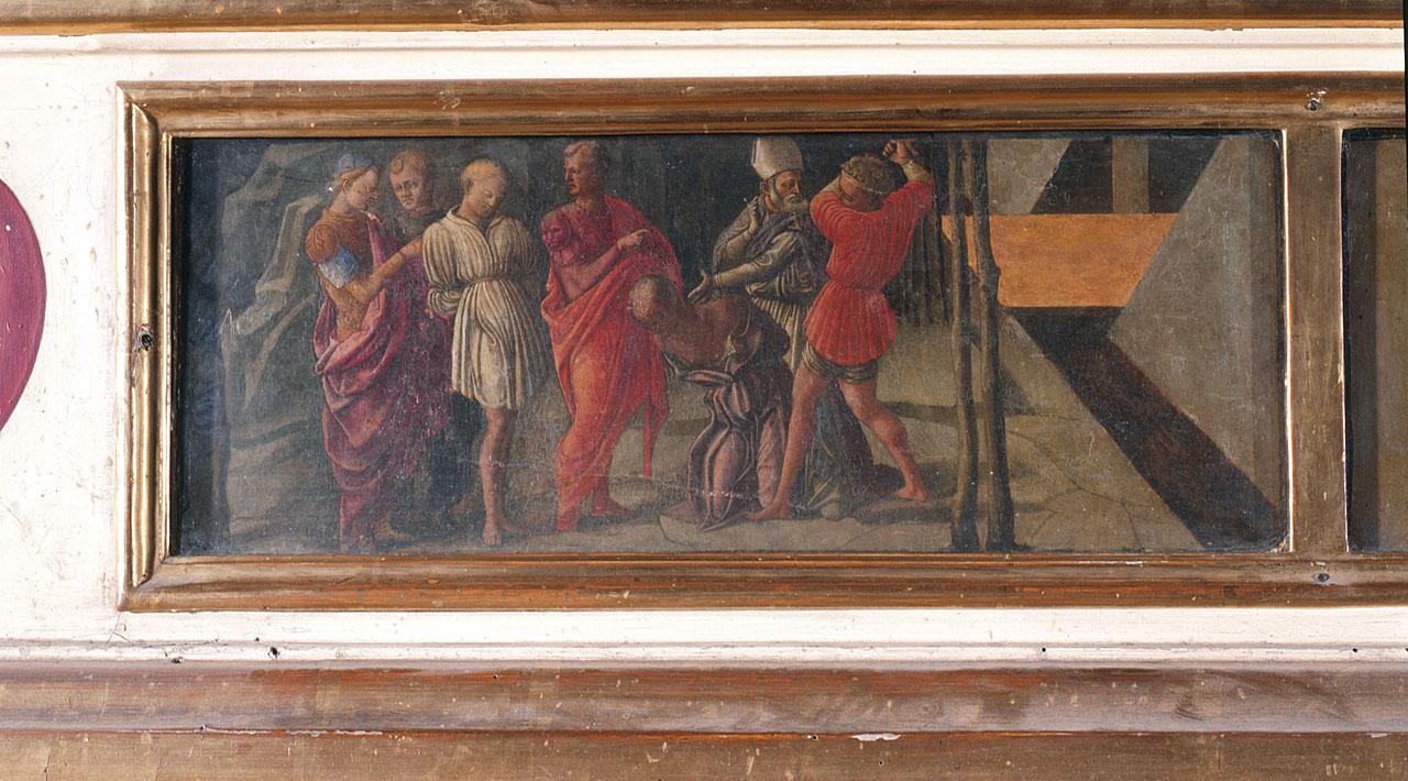 San Nicola di Bari fa sospendere l'esecuzione di tre soldati innocenti (scomparto di predella) di Lippi Filippo (sec. XV)
