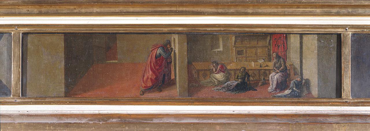 elemosina di San Nicola di Bari (scomparto di predella) di Lippi Filippo (sec. XV)