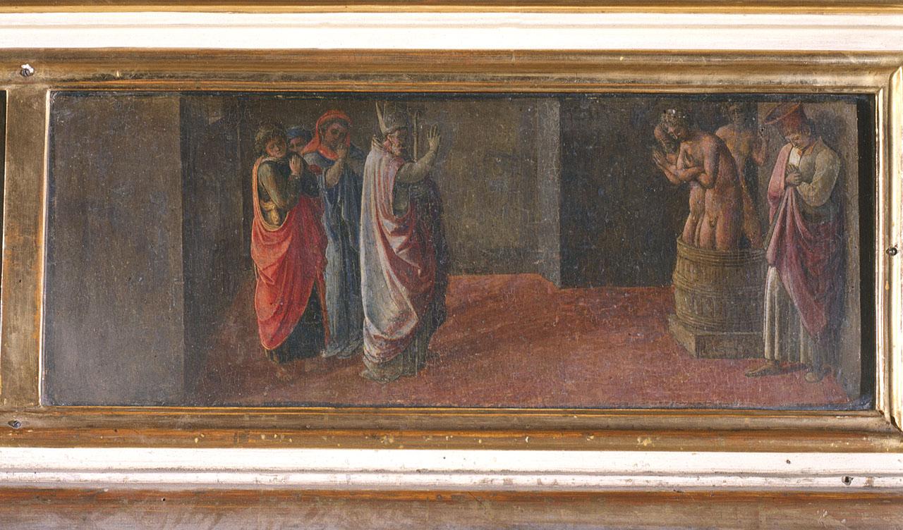 San Nicola di Bari resuscita i tre fanciulli (scomparto di predella) di Lippi Filippo (sec. XV)