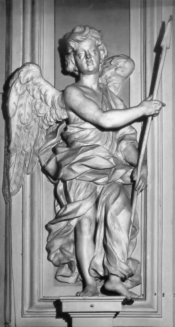 angelo con strumento della passione: lancia (statua) di Ciceri Giovan Battista (sec. XVIII)