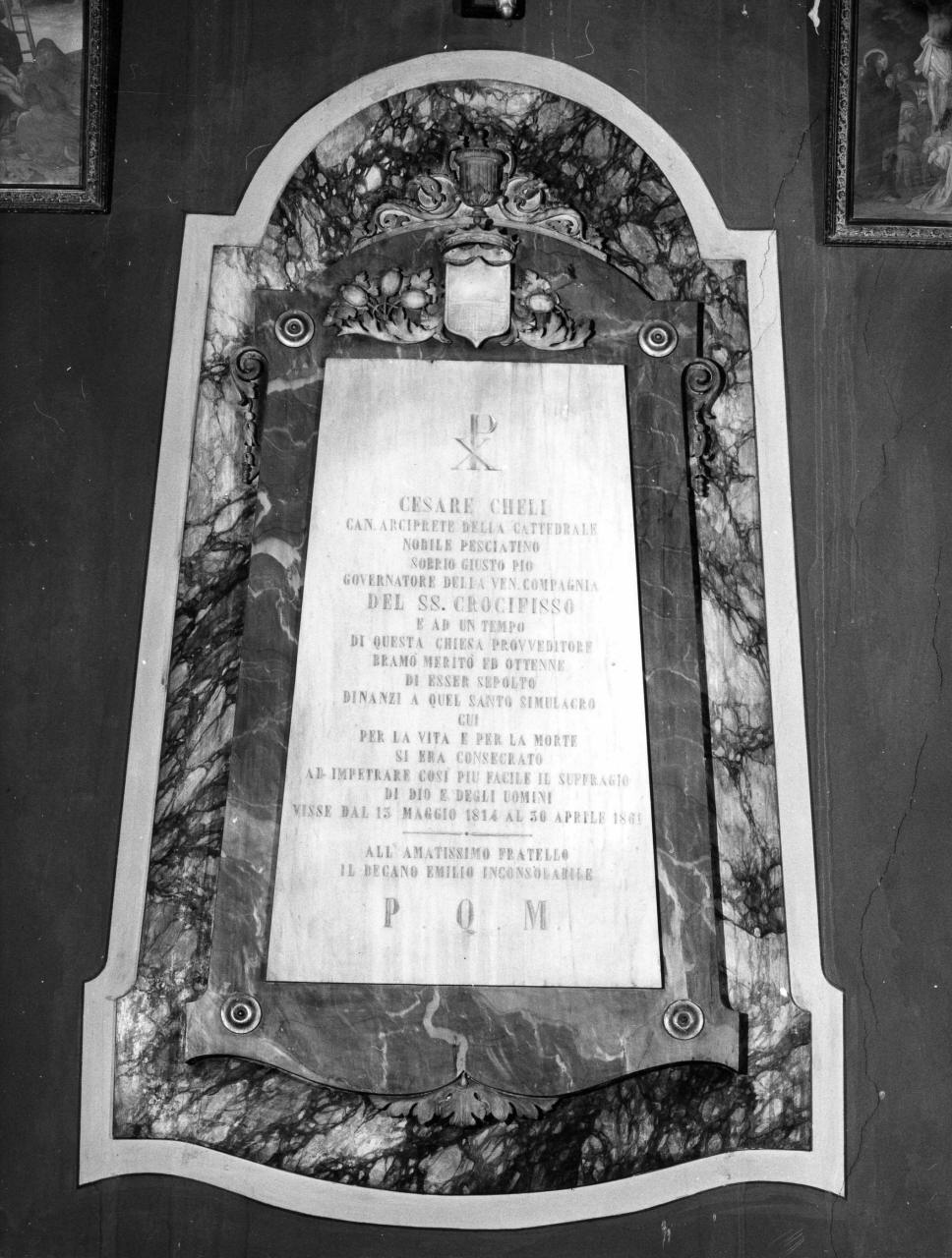 lapide tombale - produzione toscana (sec. XIX)