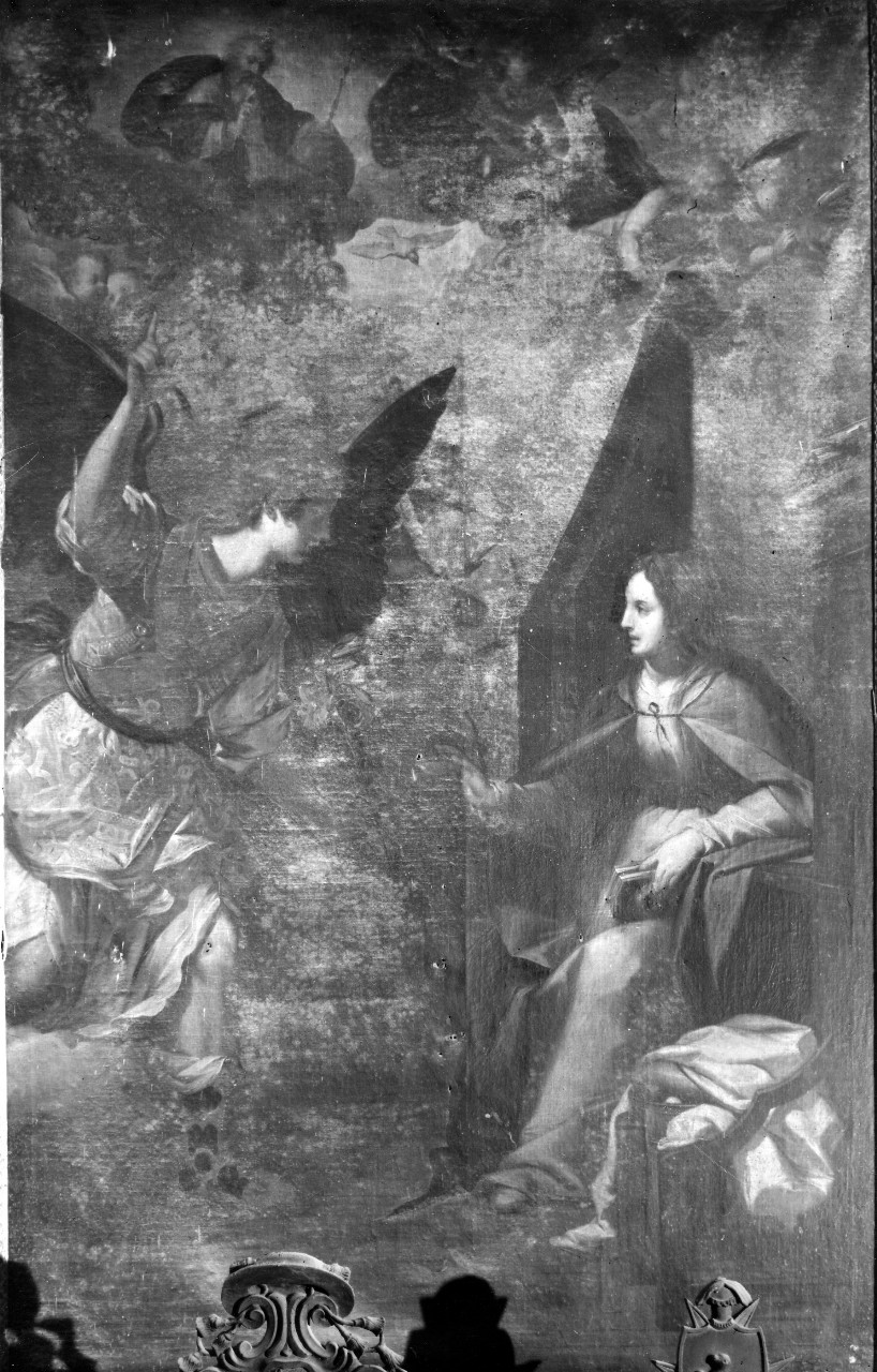 Annunciazione (dipinto) di Paggi Giovanni Battista (attribuito) (fine sec. XVI)