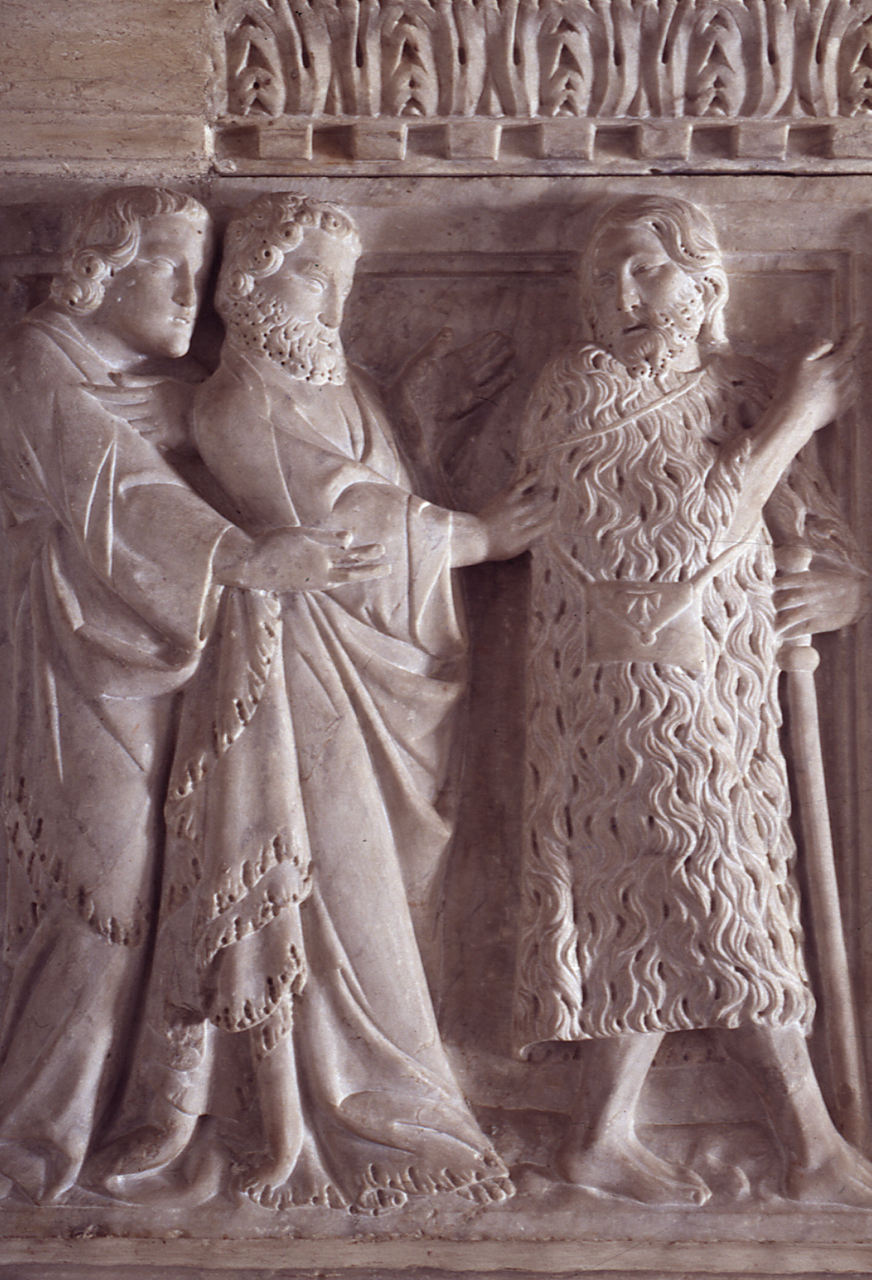 San Giovanni Battista predica nel deserto (rilievo) di Tino di Camaino (sec. XIV)
