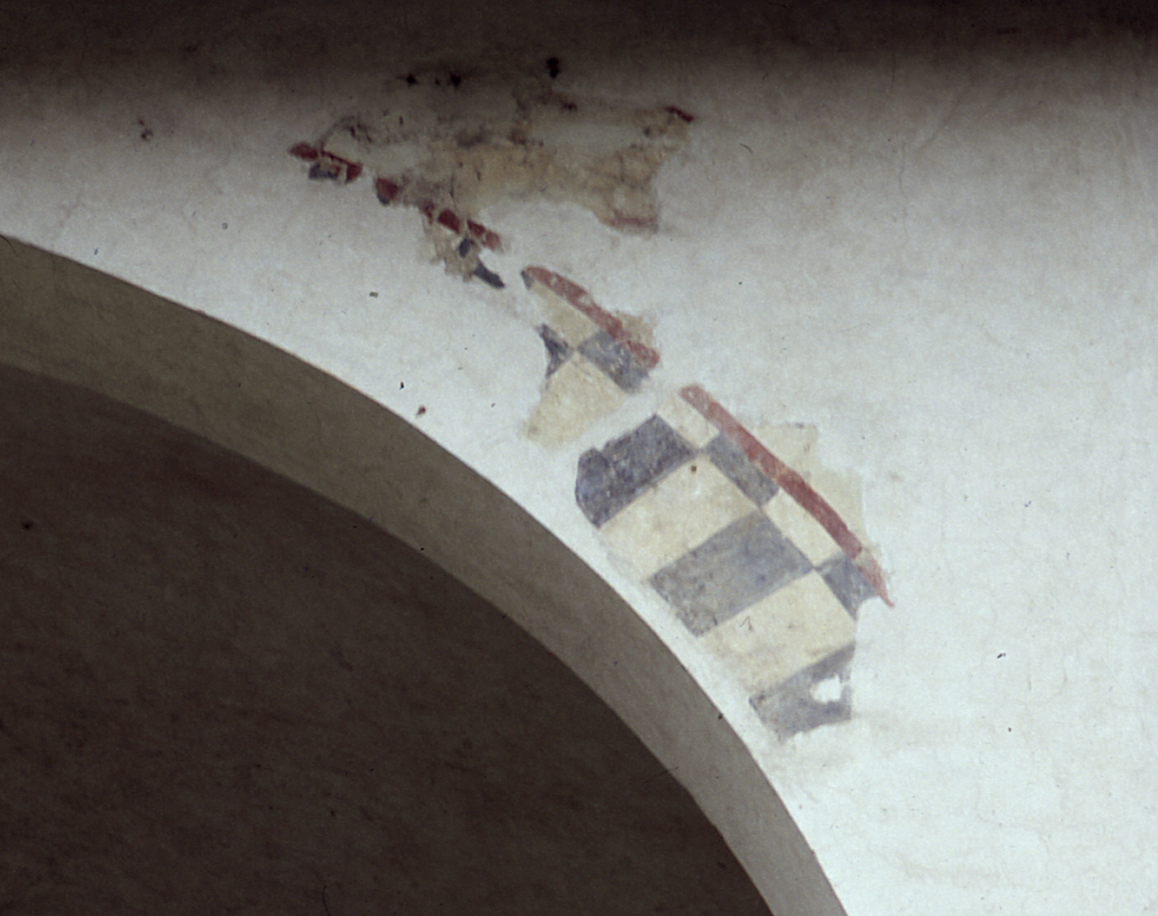 motivo decorativo geometrico (decorazione pittorica, frammento) - ambito fiorentino (sec. XIV)