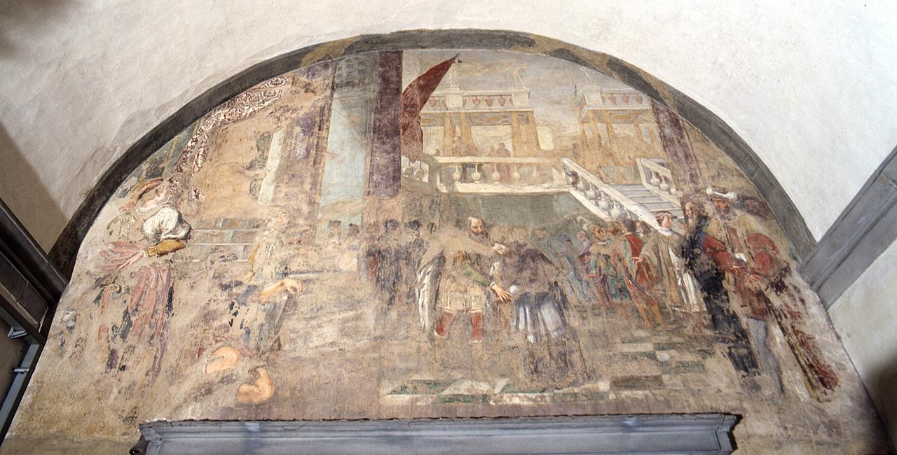 episodi delle vite di Santi (dipinto) - ambito fiorentino (sec. XVII)