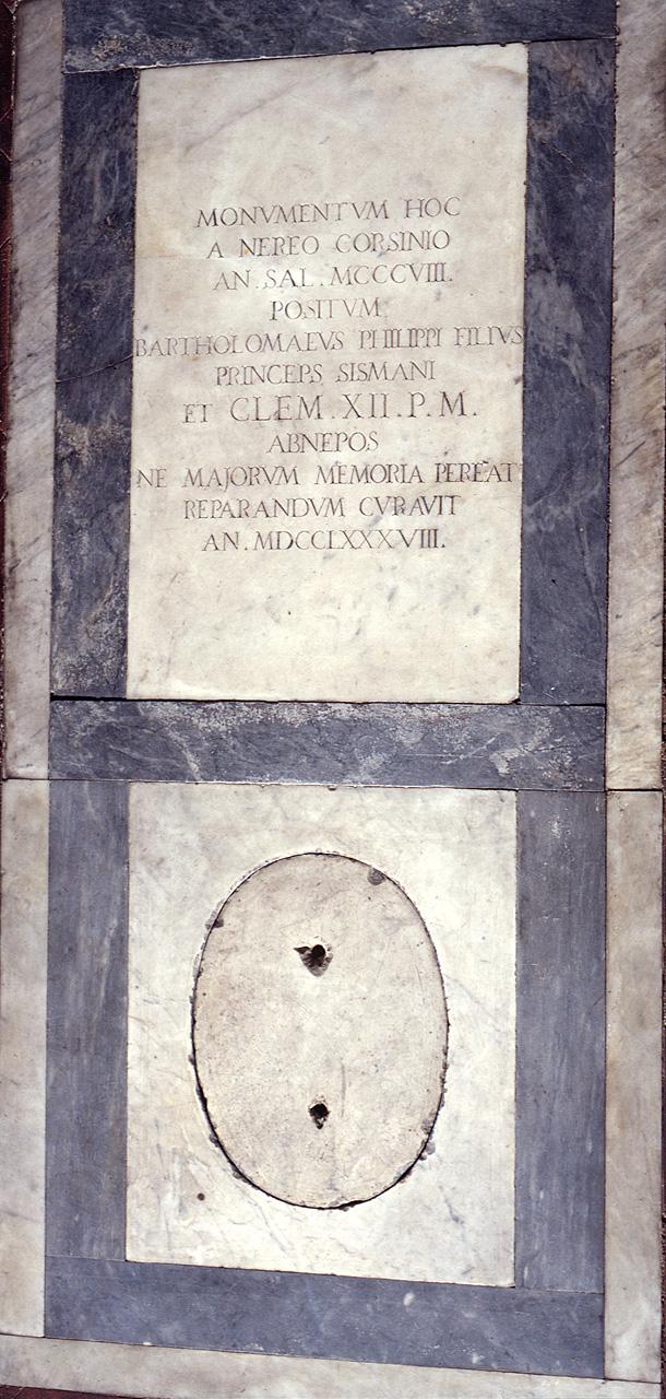 ritratto di Nereo Corsini (lastra tombale) - produzione fiorentina (sec. XVII)