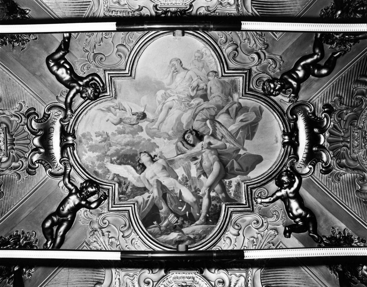 Eros e Anteros (soffitto dipinto) di Puglieschi Antonio (secc. XVII/ XVIII)
