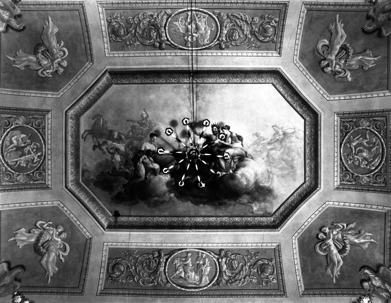 scena mitologica (soffitto dipinto) di Marini Antonio (secondo quarto sec. XIX)