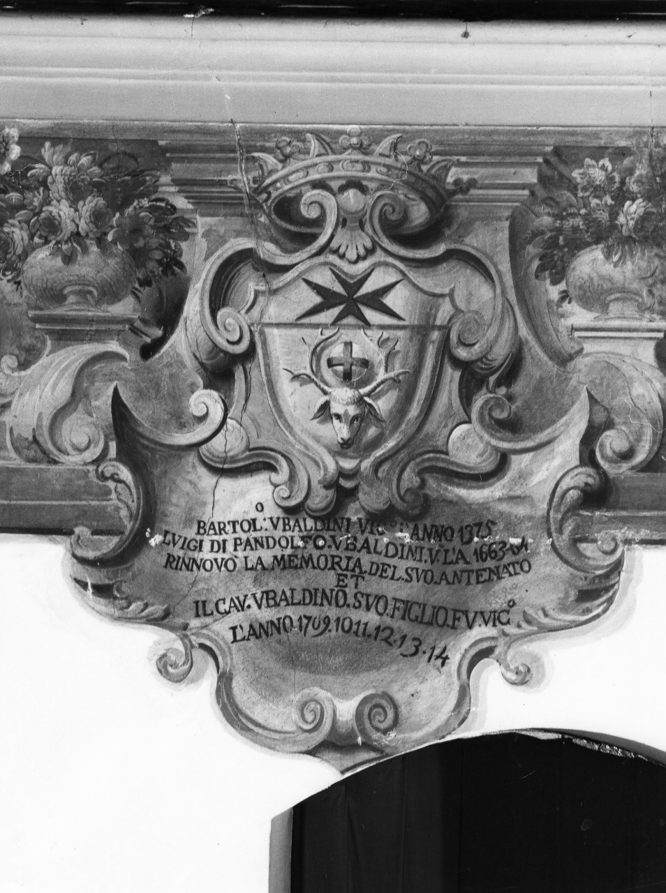 stemma gentilizio della famiglia Ubaldini (dipinto) - ambito toscano (sec. XVIII)