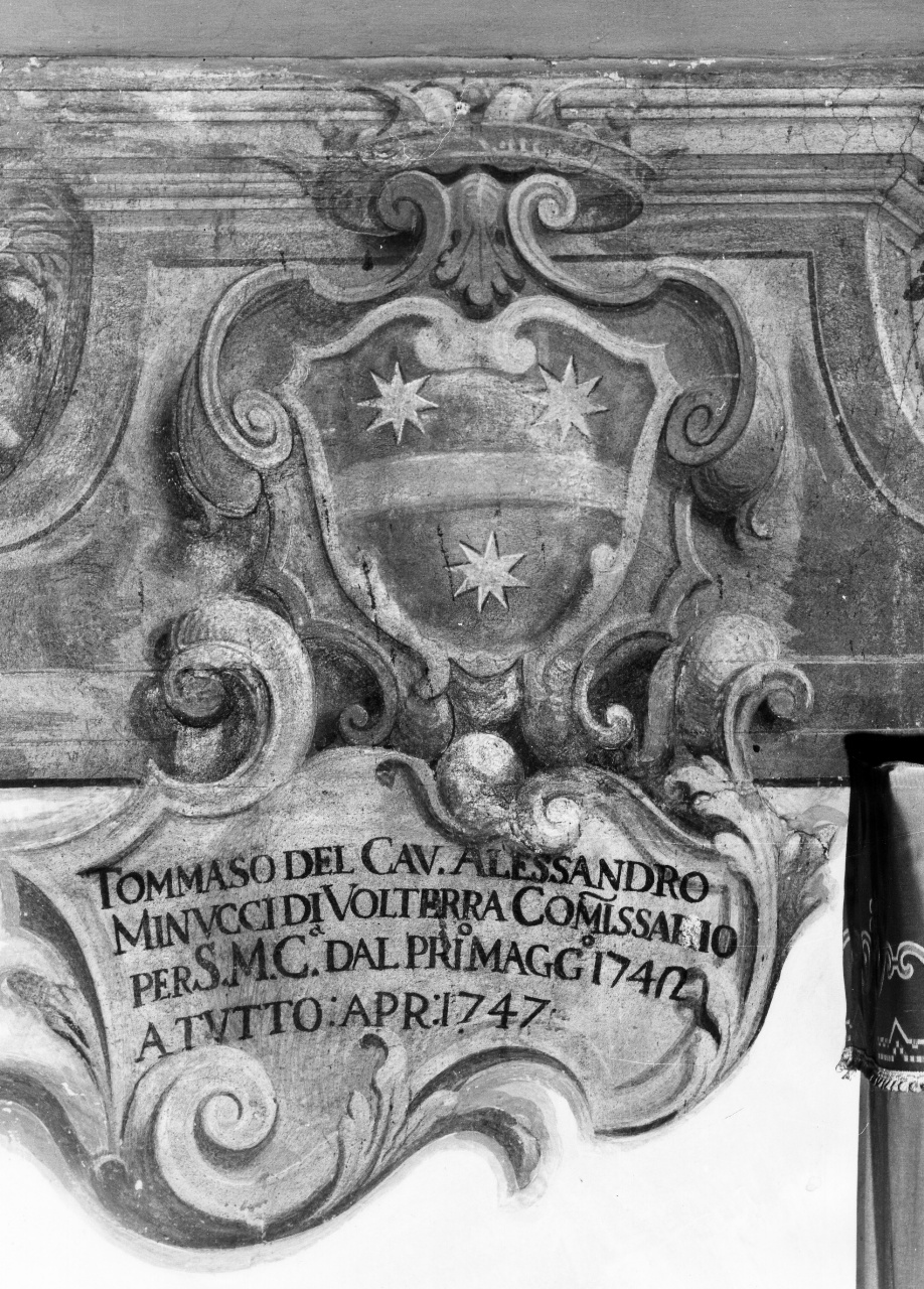 stemma gentilizio della famiglia Minucci (dipinto) - ambito toscano (sec. XVIII)