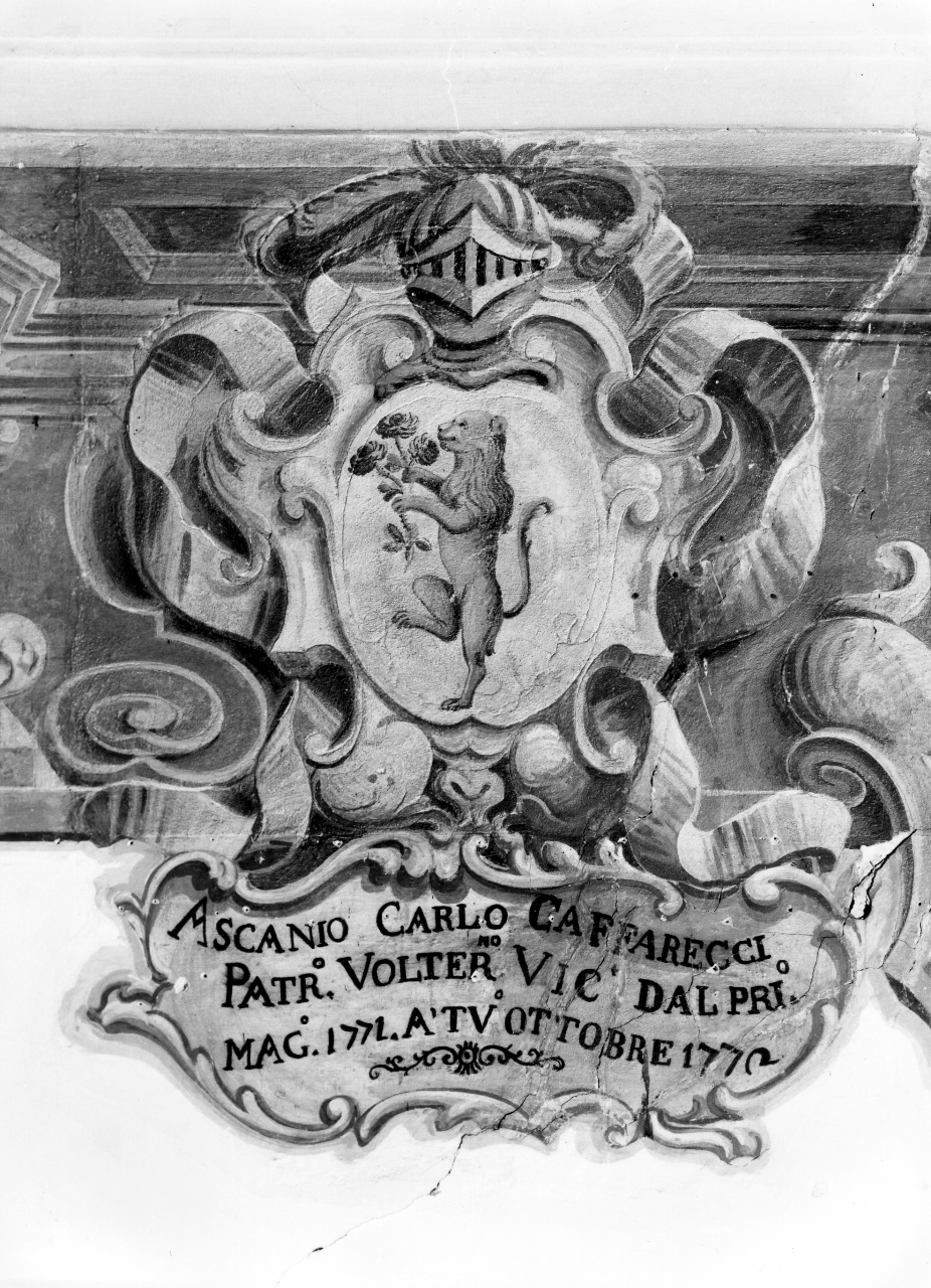 stemma gentilizio della famiglia Caffarecci (dipinto) - ambito toscano (sec. XVIII)