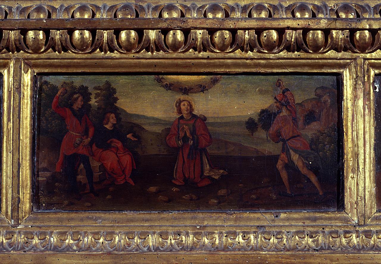 martirio di Santo Stefano (scomparto di predella) di Carli Raffaello detto Raffaellino del Garbo (sec. XVI)