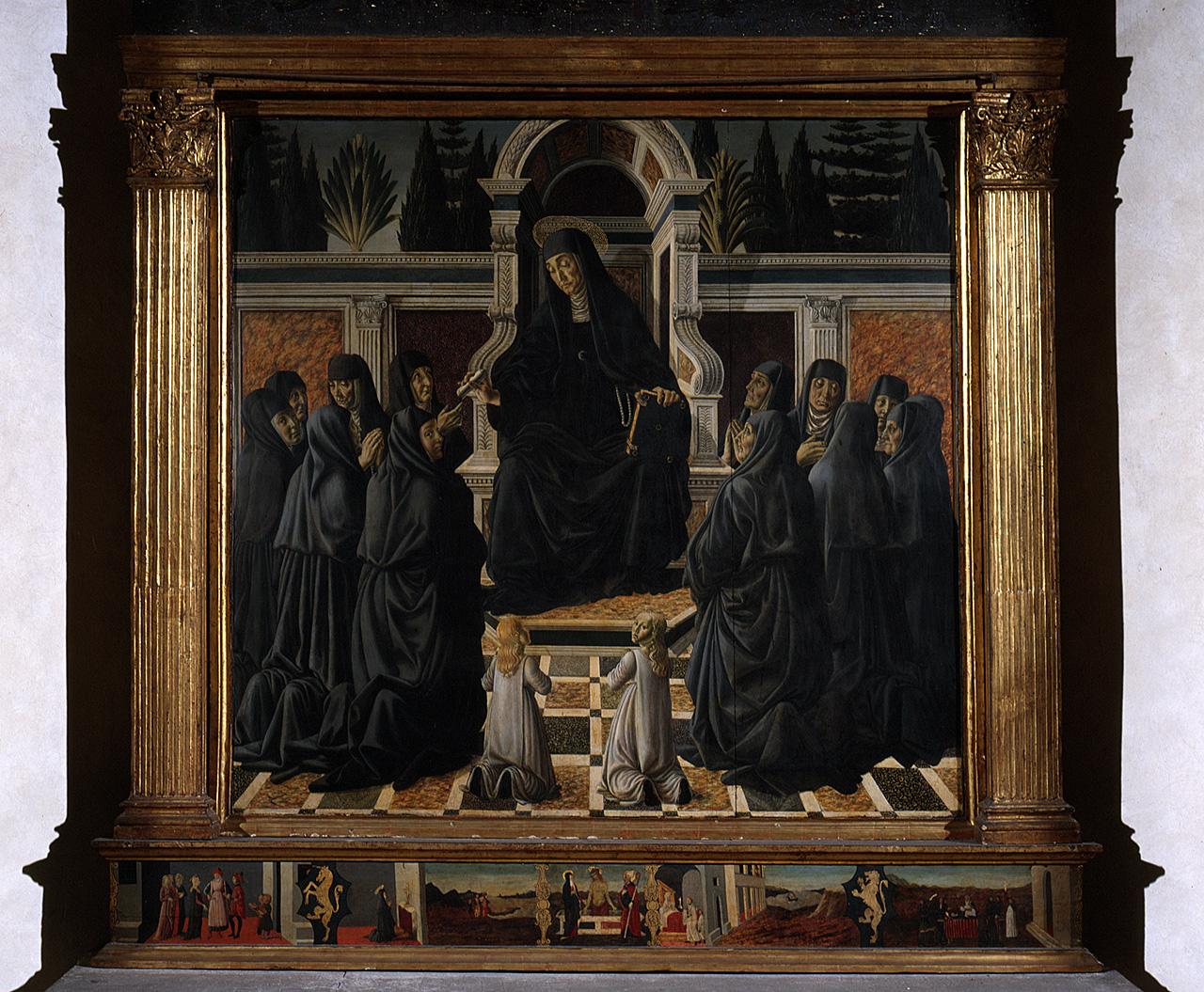 Santa Monica in trono tra le suore del suo ordine (dipinto) di Botticini Francesco (sec. XV, sec. XV, sec. XV, sec. XV, sec. XV, sec. XV, sec. XV, sec. XV, sec. XV, sec. XV, sec. XV, sec. XV, sec. XV, sec. XV, sec. XV, sec. XV, sec. XV, sec. XV)