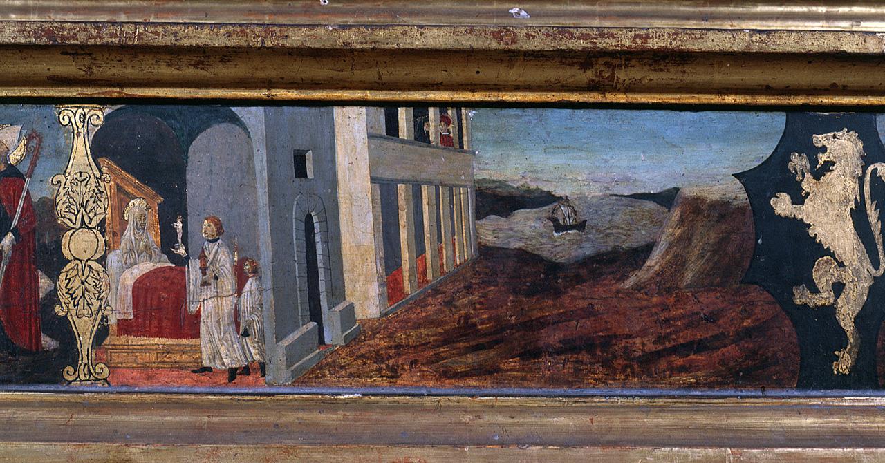 ultima comunione di Santa Monica (scomparto di predella) di Botticini Francesco (sec. XV)