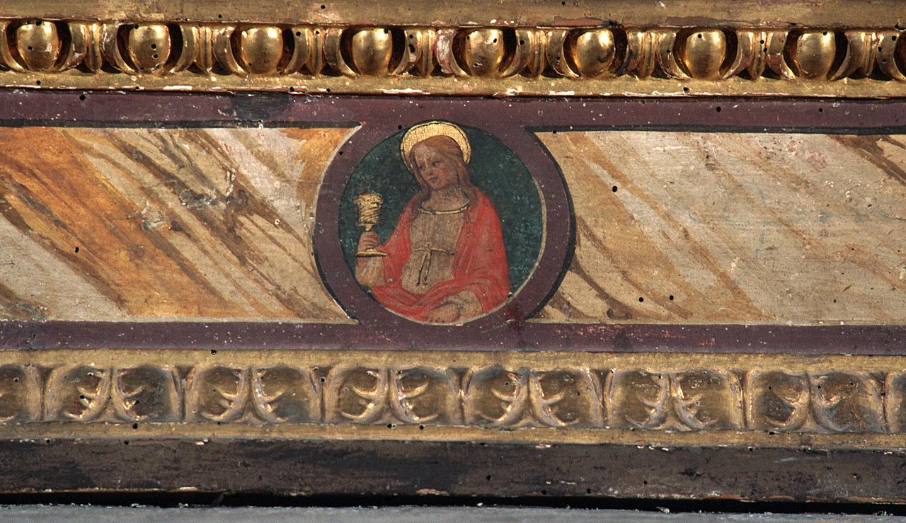 Cristo in pietà, San Francesco d'Assisi, Santa Maria Maddalena, stemmi gentilizi della famiglia Biliotti (predella) di Maestro di Santo Spirito (sec. XVI)