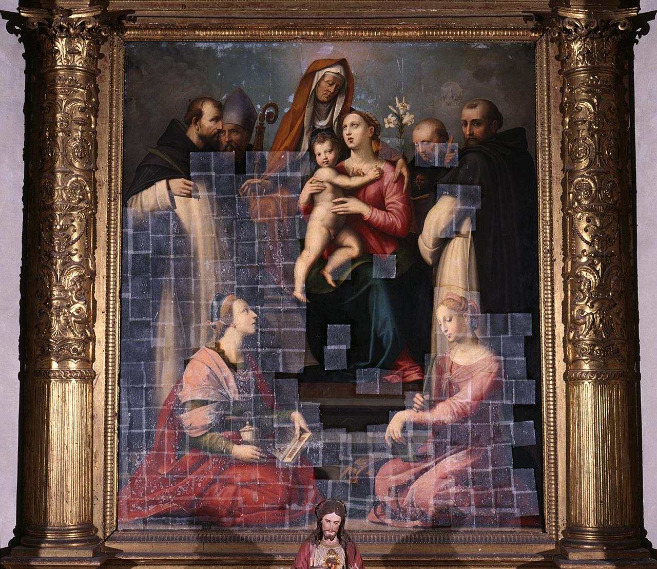 Madonna con Bambino, Sant'Anna, santi (dipinto) di Tosini Michele di Ridolfo del Ghirlandaio, Bigordi Ridolfo detto Ridolfo Ghirlandaio (secondo quarto sec. XVI)