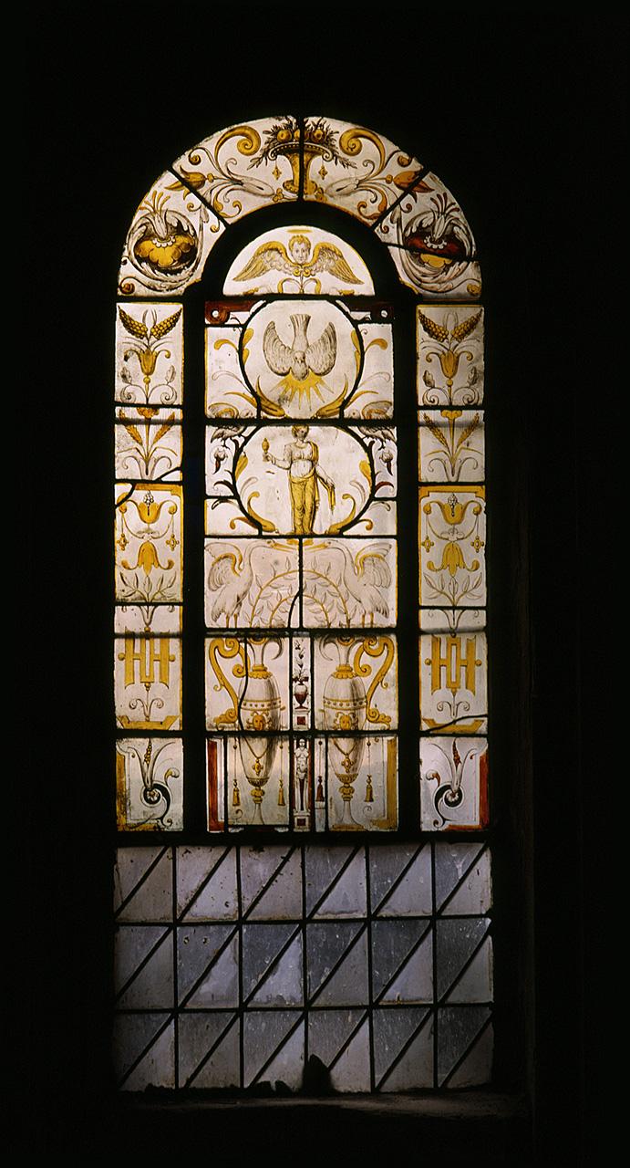 motivi decorativi a grottesche (vetrata) - bottega fiorentina (terzo quarto sec. XVI)