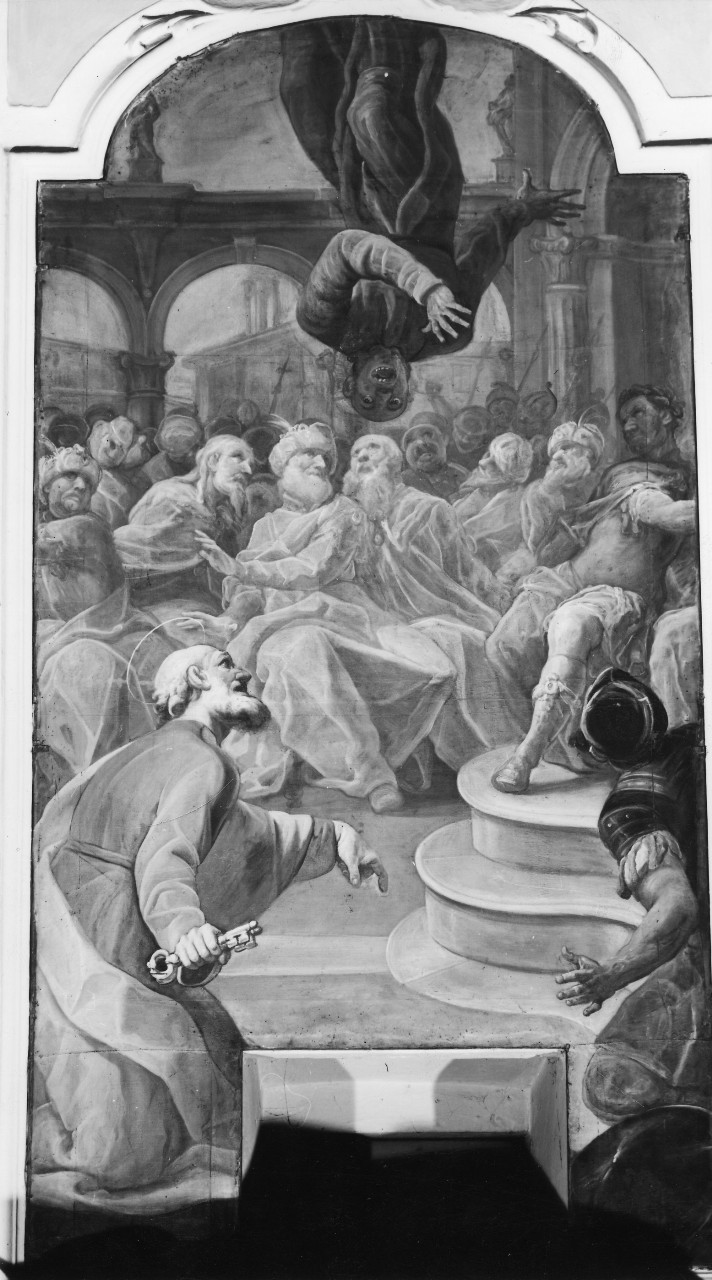 caduta di Simon Mago (dipinto) di Fra Felice di Sambuca (attribuito) (sec. XVIII)