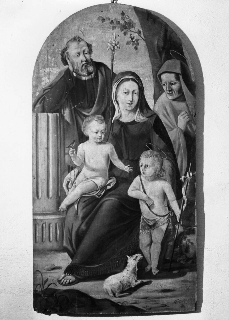 Sacra Famiglia con San Giovannino e Sant'Elisabetta (dipinto) di Rovatti Massimo (attribuito) (sec. XIX)