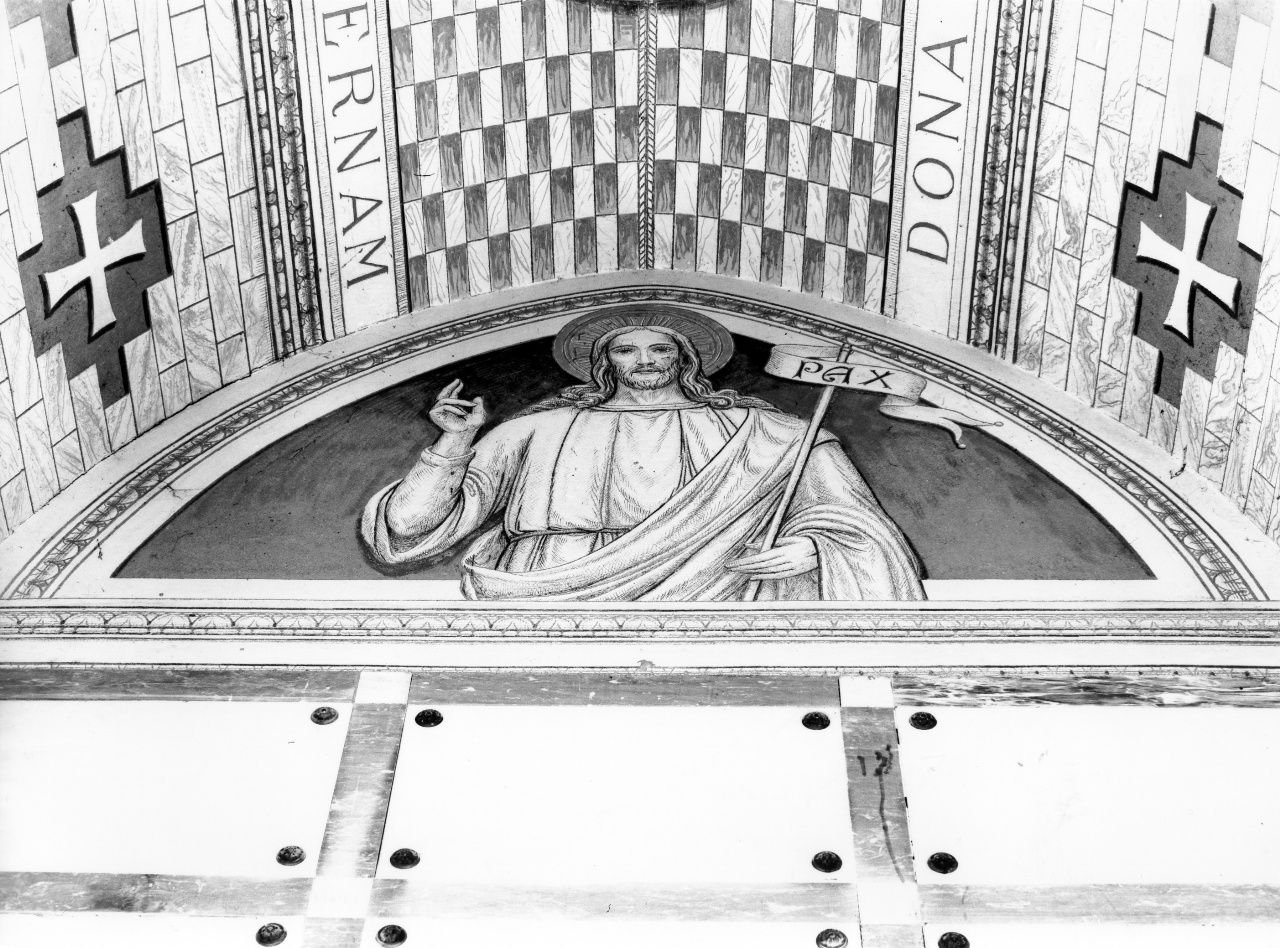 Cristo redentore benedicente (dipinto) - ambito toscano (sec. XX)