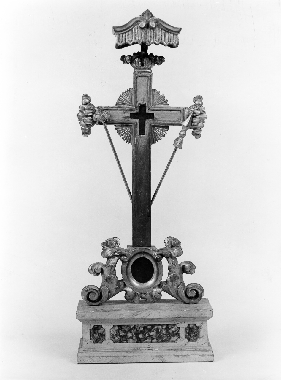 reliquiario - a croce - bottega toscana (secc. XVIII/ XIX)