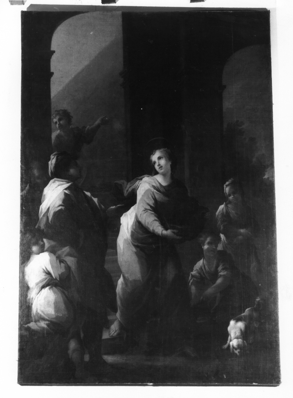 Santa Verdiana distribuisce l'elemosina (dipinto) di Sagrestani Giovanni Camillo (attribuito) (sec. XVIII)