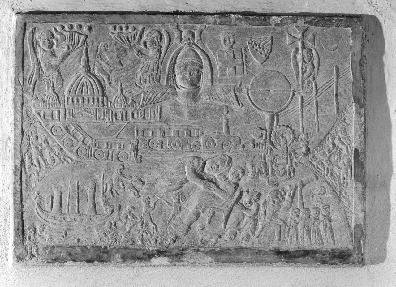 scena allegorica (rilievo) di Montini Pietro (fine/inizio secc. XIX/ XX)