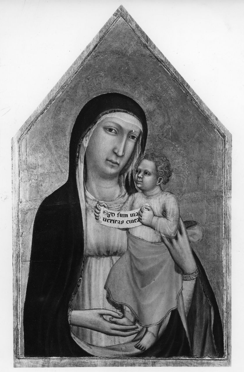 Madonna con Bambino (dipinto, frammento) di Lippo di Benivieni (attribuito) (sec. XIV)
