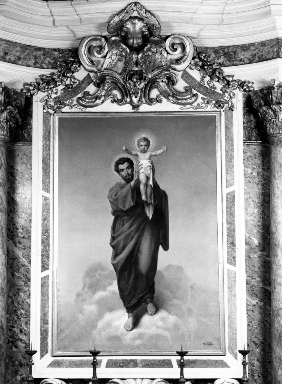 San Giuseppe e Gesù Bambino (dipinto) di Zardo Alberto (sec. XX)