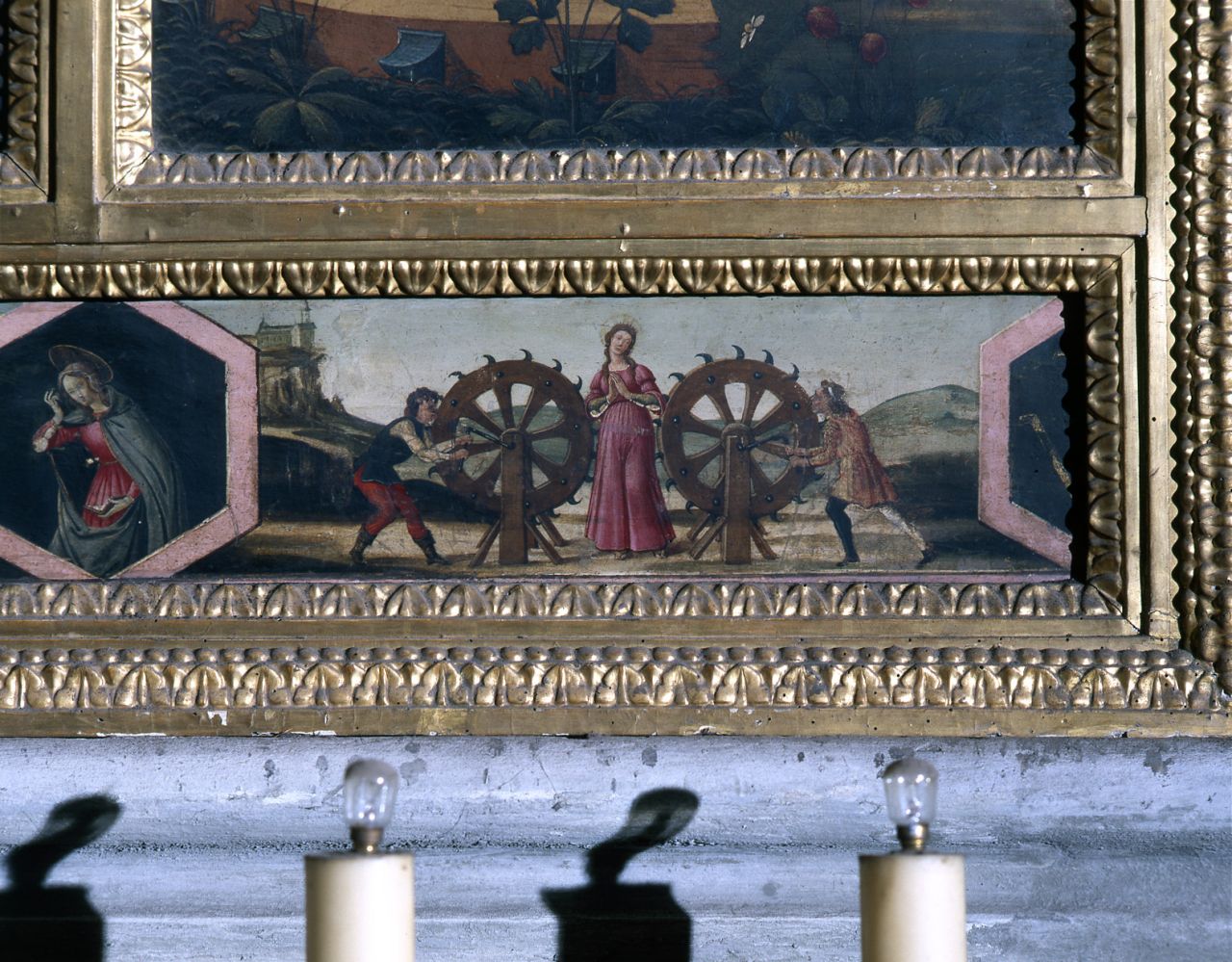 martirio di Santa Caterina d'Alessandria (dipinto) di Filipepi Alessandro detto Botticelli (scuola) (fine sec. XI)