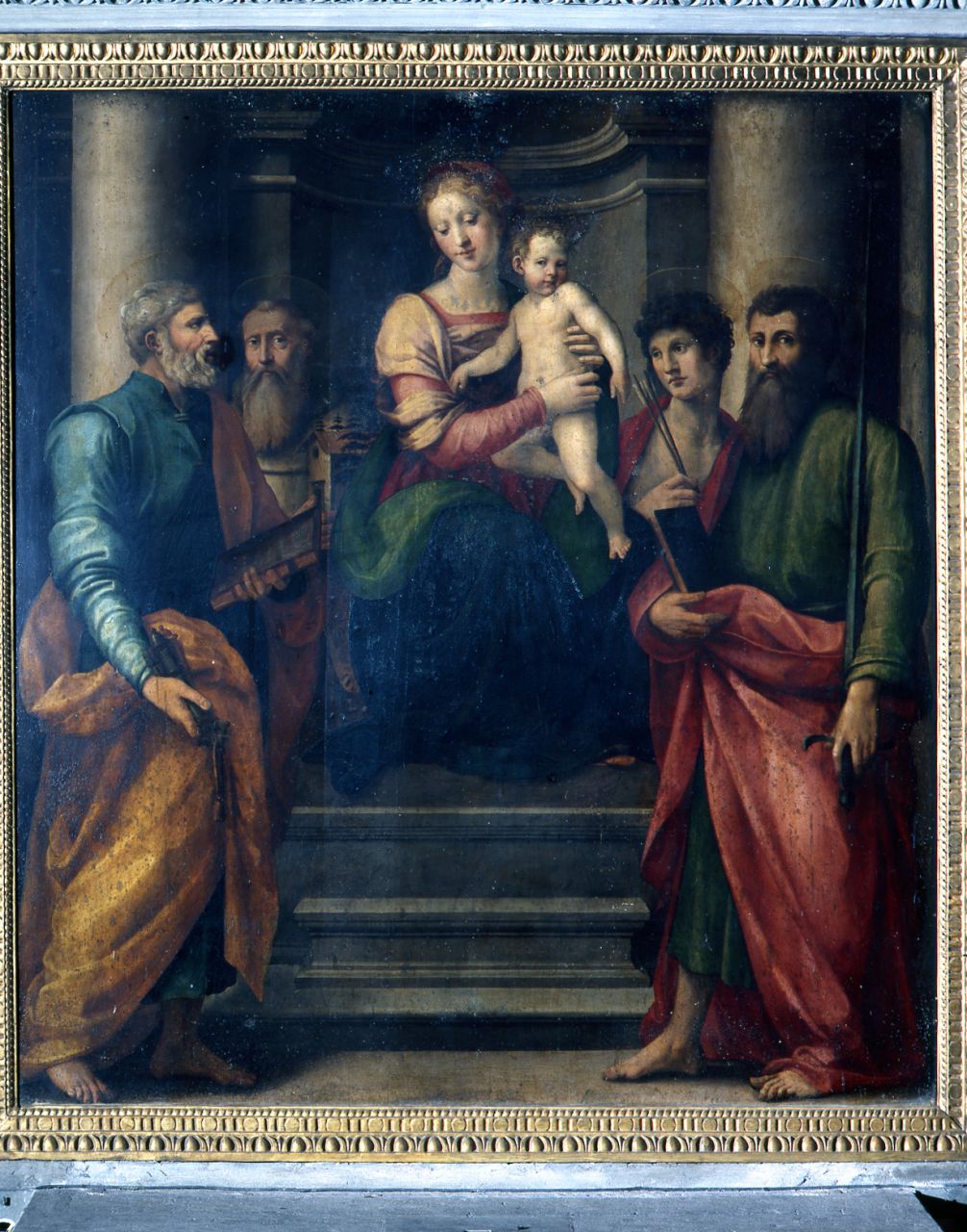 Madonna con Bambino e Santi (dipinto) di Bigordi Ridolfo detto Ridolfo Ghirlandaio, Tosini Michele di Ridolfo del Ghirlandaio (prima metà sec. XVI)