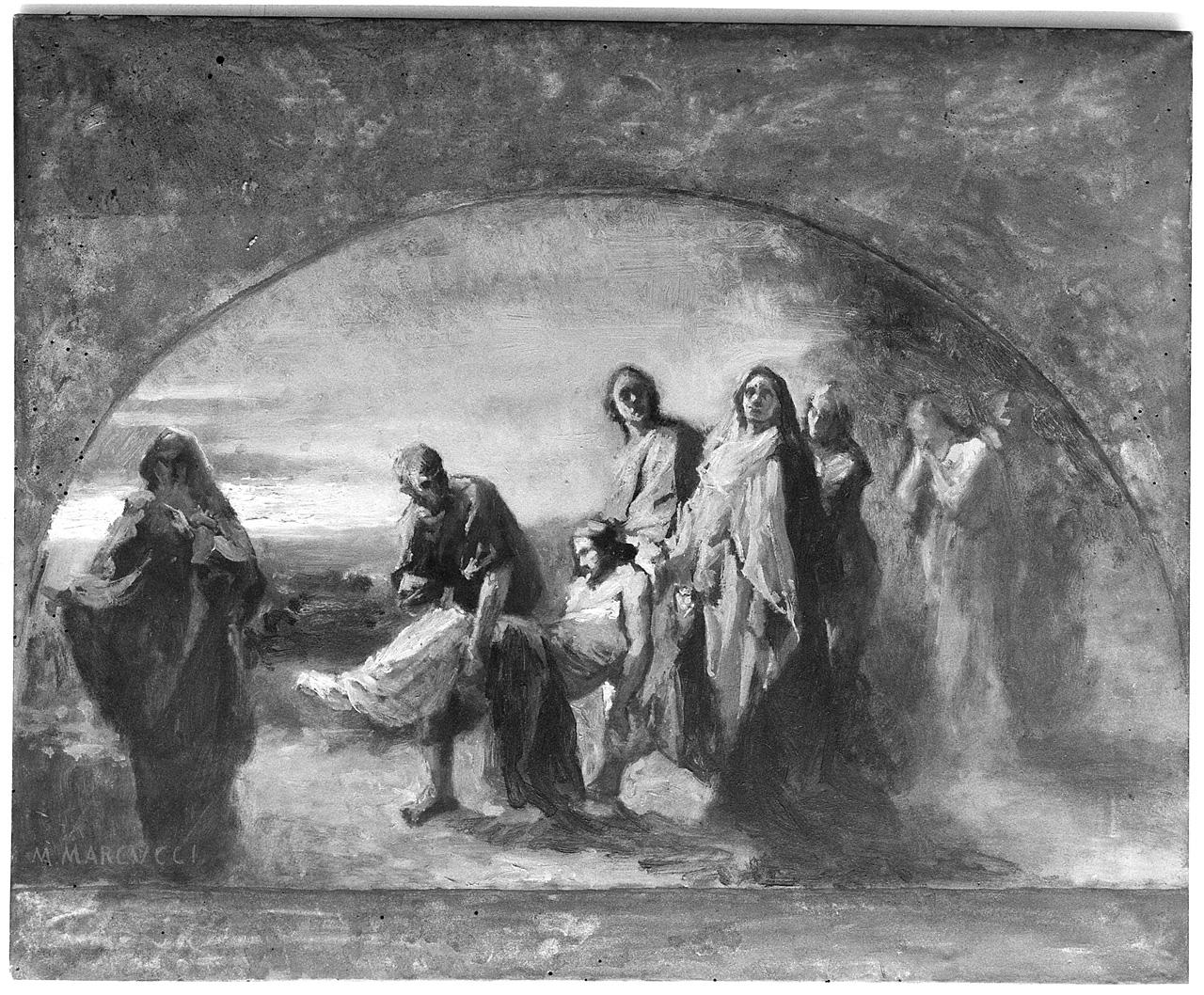 trasporto di Cristo al sepolcro (dipinto) di Marcucci M (fine sec. XIX)