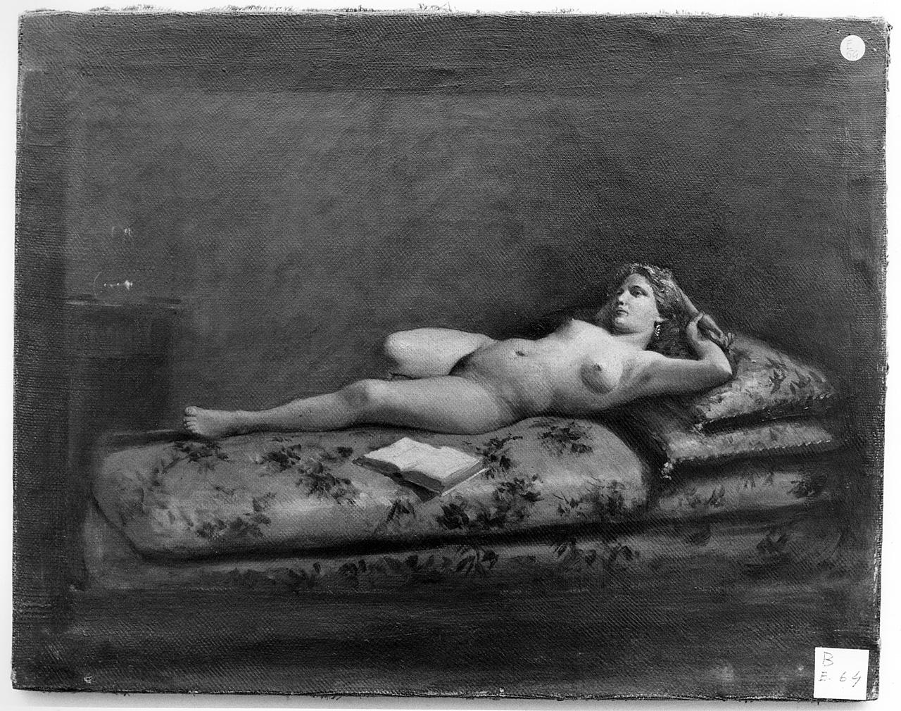 figura femminile nuda (dipinto) - ambito italiano (seconda metà sec. XIX)