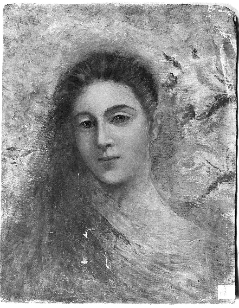 ritratto di donna (dipinto) - ambito romano (ultimo quarto sec. XIX)