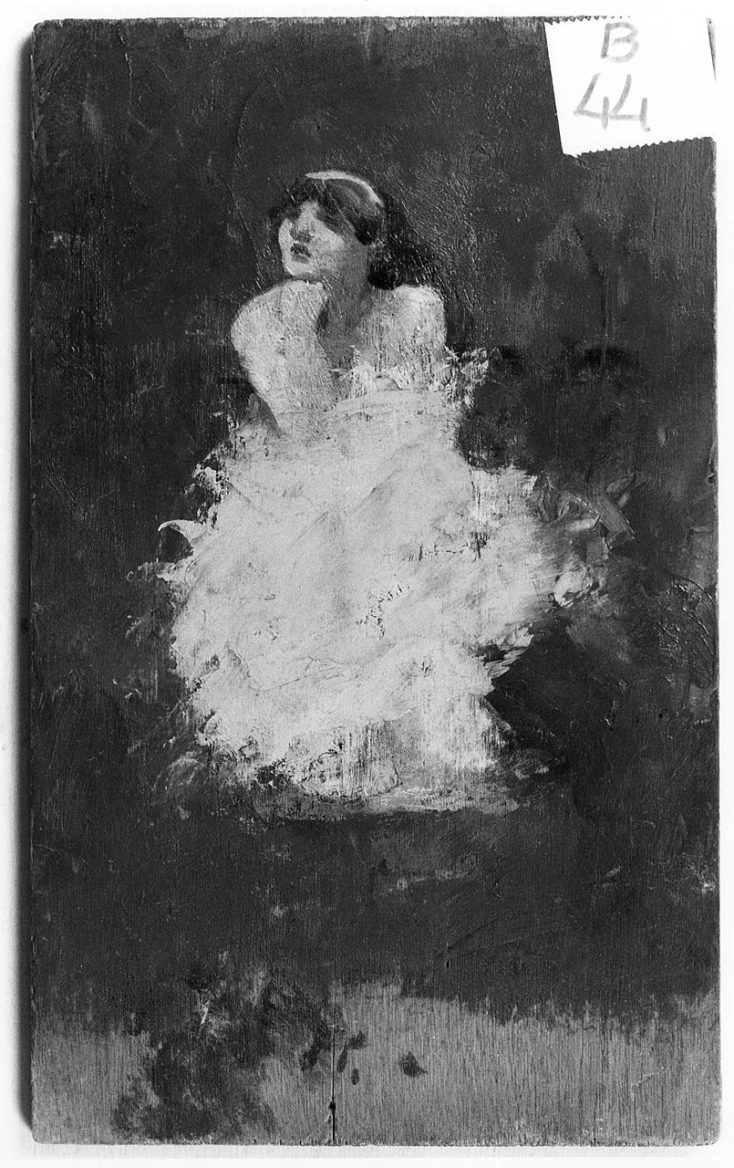 figura femminile (dipinto) - ambito romano (ultimo quarto sec. XIX)