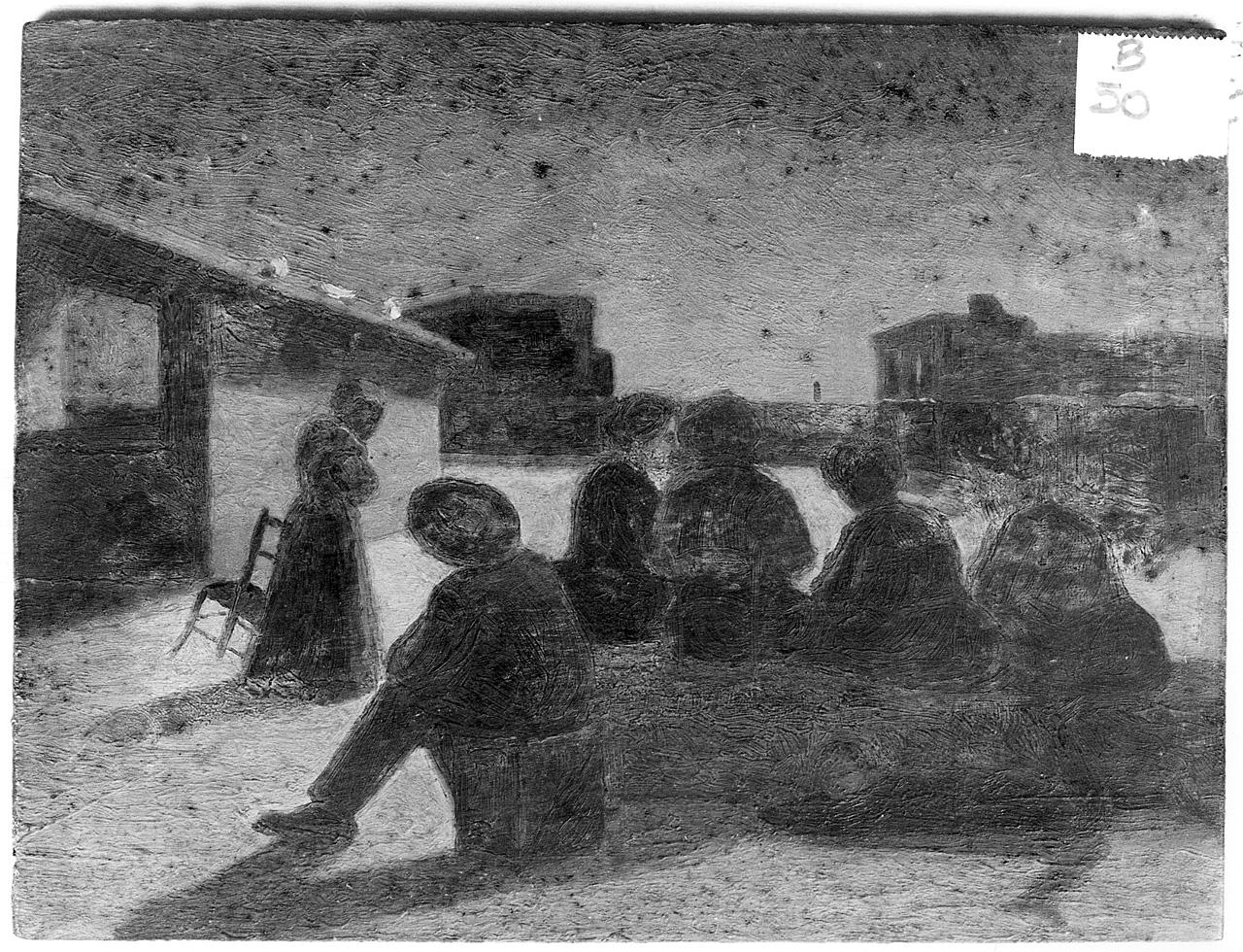 figure sedute (dipinto) - ambito romano (ultimo quarto sec. XIX)