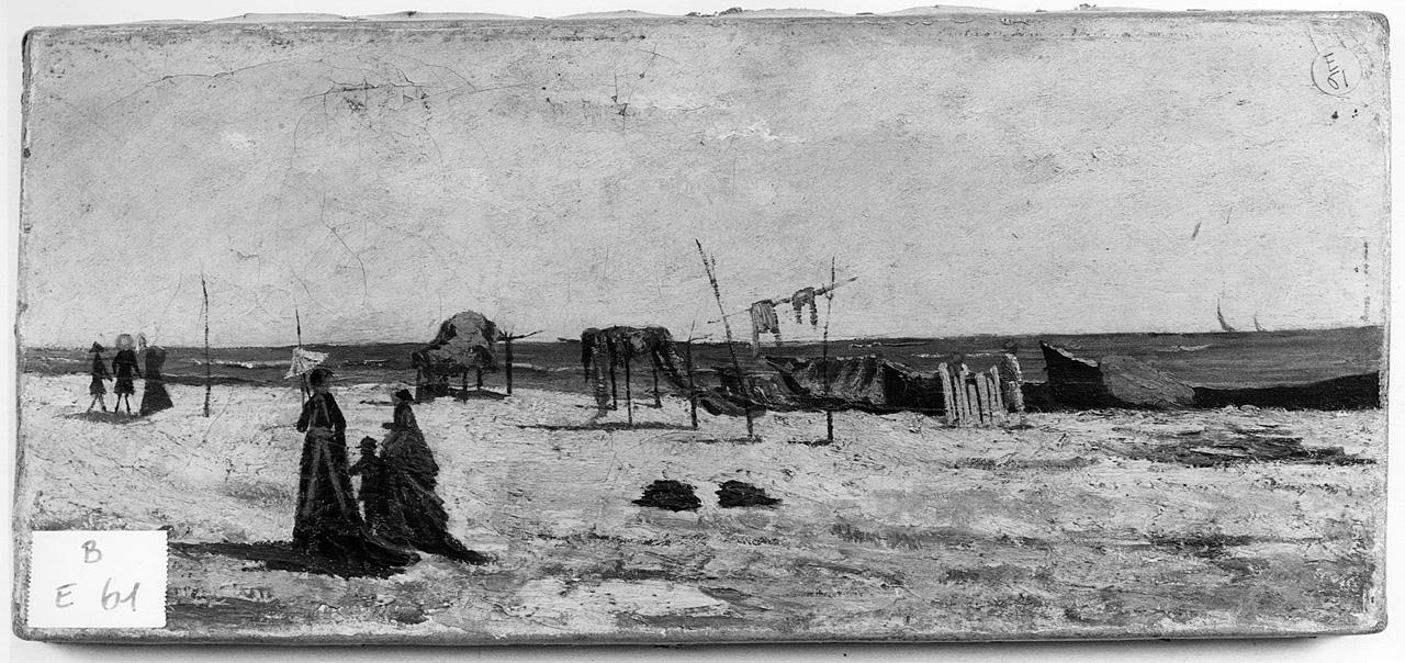 paesaggio marino (dipinto) - ambito toscano (seconda metà sec. XIX)