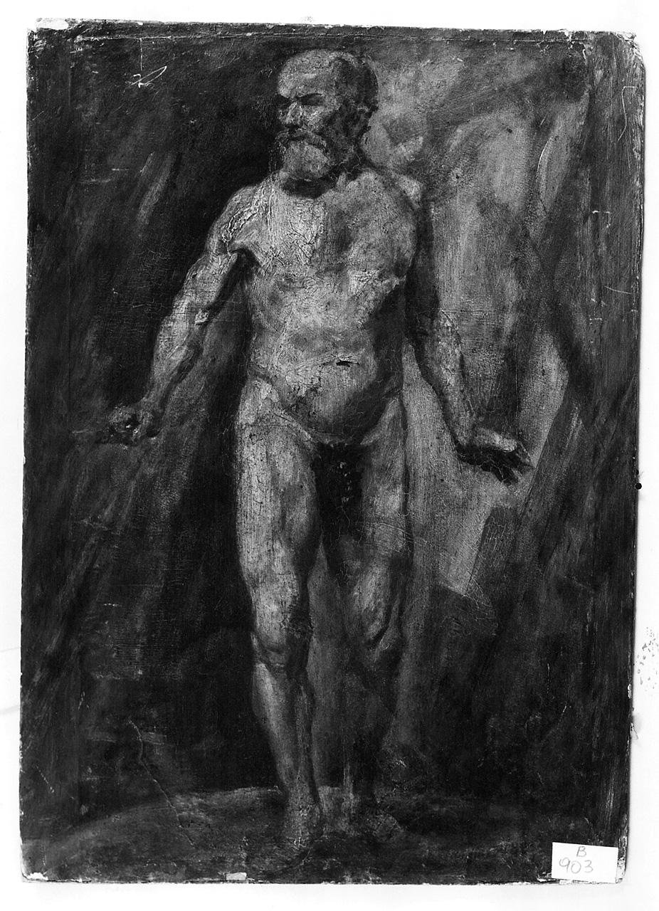 figura maschile nuda (dipinto) - ambito romano (sec. XIX)